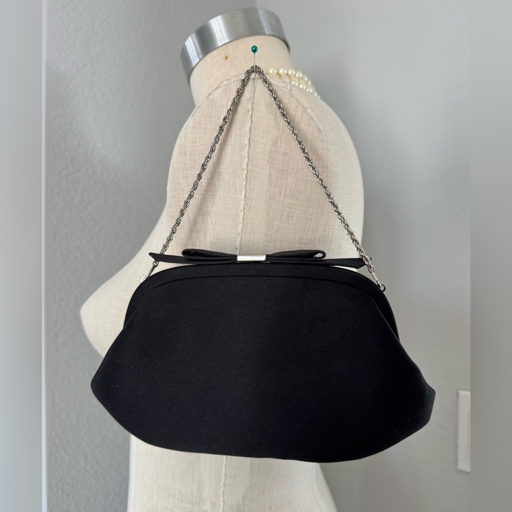 La Regale Vintage Black Bow Bag